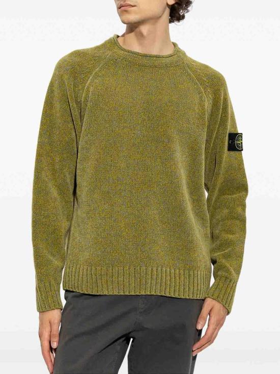 26FW 스톤 아일랜드 물리네 코튼 셔닐 루즈핏 크루넥 스웨터 L2S155100013S0N16V0M5R GREEN - STONE ISLAND