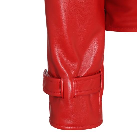 26FW 발렌시아가 가죽 라운드 봄버 재킷 A009FD TUS116400 RED - BALENCIAGA