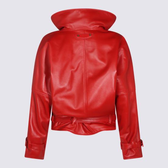 26FW 발렌시아가 가죽 라운드 봄버 재킷 A009FD TUS116400 RED - BALENCIAGA