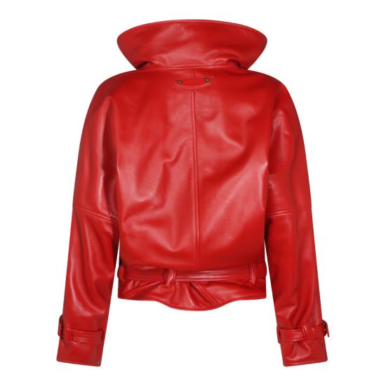 26FW 발렌시아가 가죽 라운드 봄버 재킷 A009FD TUS116400 RED - BALENCIAGA