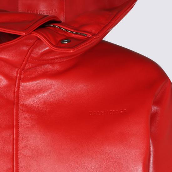 26FW 발렌시아가 가죽 라운드 봄버 재킷 A009FD TUS116400 RED - BALENCIAGA