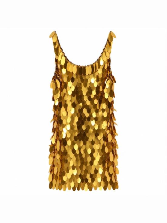 26FW 파코라반 미디 원피스 26AIRO358PL0038 P710 GOLD - PACO RABANNE