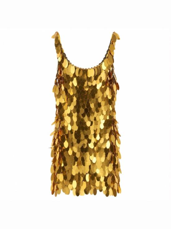 26FW 파코라반 미디 원피스 26AIRO358PL0038 P710 GOLD