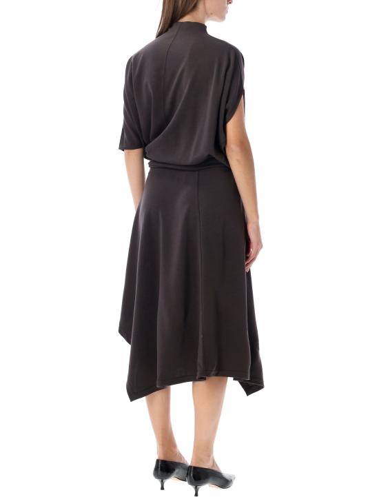 26FW 르메르 비대칭 드레이프 웨이스트 드레스 DR1179LJ1086 BR532 LIQUORICE - LEMAIRE