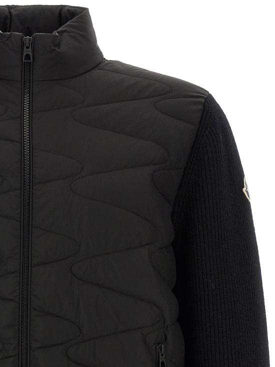 26FW 몽클레어 니트웨어 패딩 가디건 스웨터 및 가디건 블랙 - MONCLER