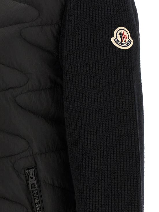 26FW 몽클레어 니트웨어 패딩 가디건 스웨터 및 가디건 블랙 - MONCLER