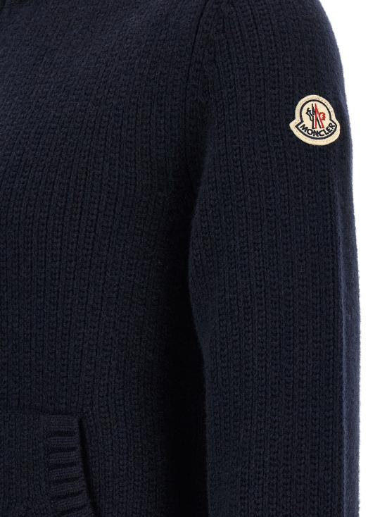 26FW 몽클레어 니트웨어 울과 캐시미어 소재의 파란색 가디건 스웨터 및 가디건 - MONCLER