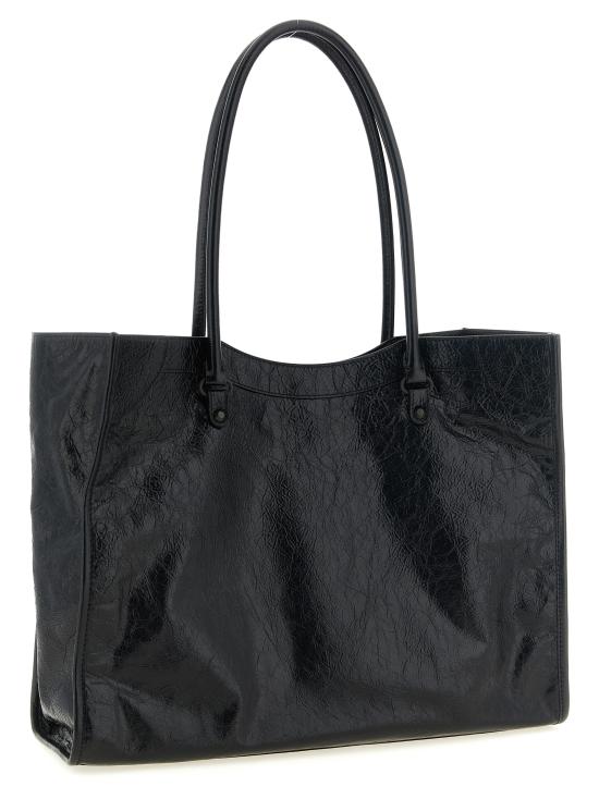 26FW 발렌시아가 가죽 로고 토트백 가방 8469212ABEK1000 Black - BALENCIAGA