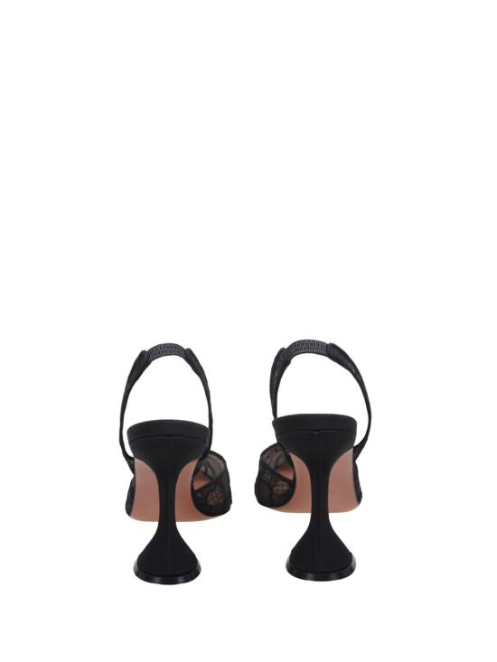 26FW 아미나 무아디 힐/펌프스 HOLLI LACE SLING 95 SATIN BLACK - AMINA MUADDI