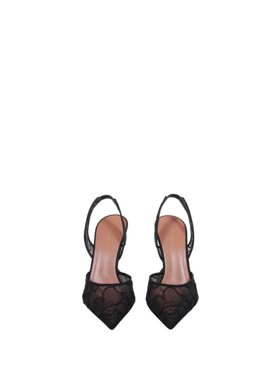 26FW 아미나 무아디 힐/펌프스 HOLLI LACE SLING 95 SATIN BLACK - AMINA MUADDI