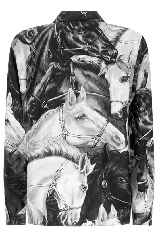 26FW 구찌 프린티드 GG 실크 트윌 자카드 셔츠 A00873ZAV00 1173 NERO - GUCCI