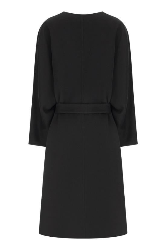 26FW 구찌 GG 벨티드 울 실크 랩 코트 873795ZAVMN 1000 Nero - GUCCI