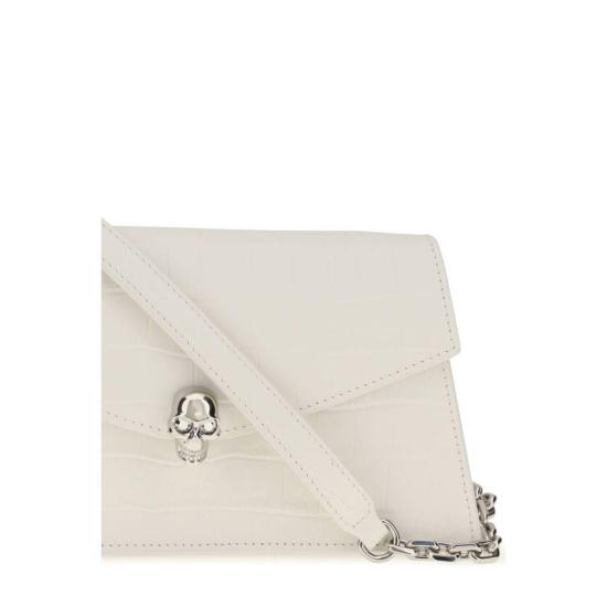 26FW 알렉산더 맥퀸 지갑 송아지 가죽 보스 타우러스 숄더백 화이트 - ALEXANDER MCQUEEN