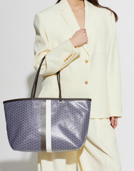  토리버치 토트백 더 레이서 로고  블루 - TORY BURCH