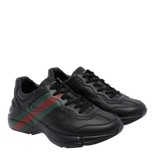 26FW 구찌 라이톤 레더 스니커즈 A0093N A9L001000 BLACK - GUCCI