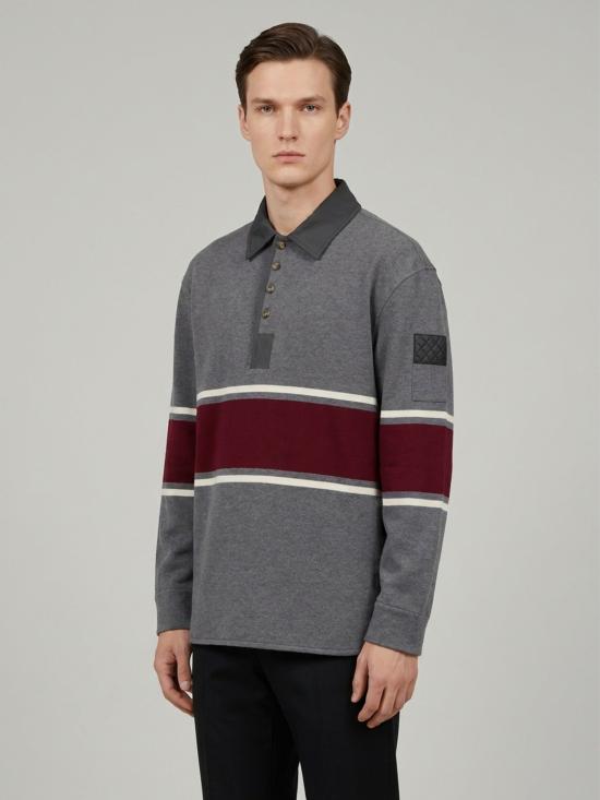 26FW 보테가베네타 폴로 티셔츠 871584 GREY - BOTTEGA VENETA