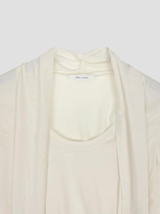 26FW 라미아 라가 반팔 티셔츠 FW26TP03OWT OWT OFF WHITE - LAMIA LAGHA