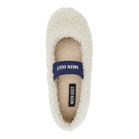 26FW 문부츠 시어링 퍼 발레리나 플랫슈즈 80D2400010 White - MOON BOOT