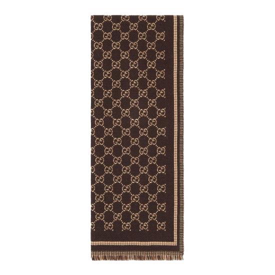 26FW 구찌 울 자카드 스카프 836264 4G3862079 BROWN