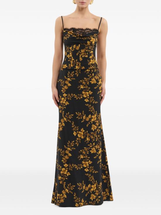 26FW 레베카 밸런스 미디 원피스 26031791 GILDED FLORAL BLACK - REBECCA VALLANCE