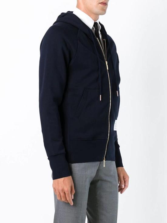 26FW 톰브라운 클래식 루프백 4바 풀 지퍼 후디 MJT022H00535 NAVY 461 - THOM BROWNE