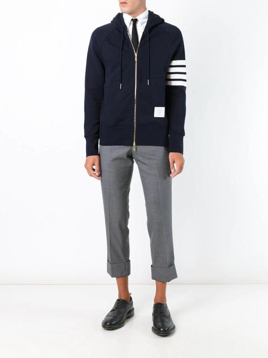 26FW 톰브라운 클래식 루프백 4바 풀 지퍼 후디 MJT022H00535 NAVY 461 - THOM BROWNE