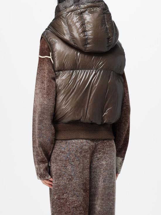 26FW 디젤 W-Peyt 립스탑 후드 다운 베스트 W-Peyt 립스탑 후드 다운 베스트 A221630BKCP 96H Dove Grey - DIESEL