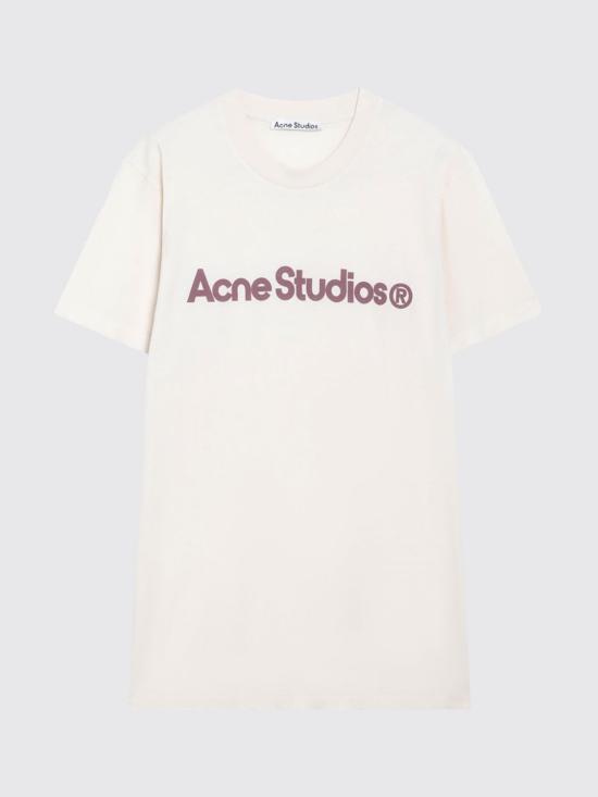 26FW 아크네 스튜디오 로고 그래픽 반팔 티셔츠 CL0489 418 Pink - ACNE STUDIOS