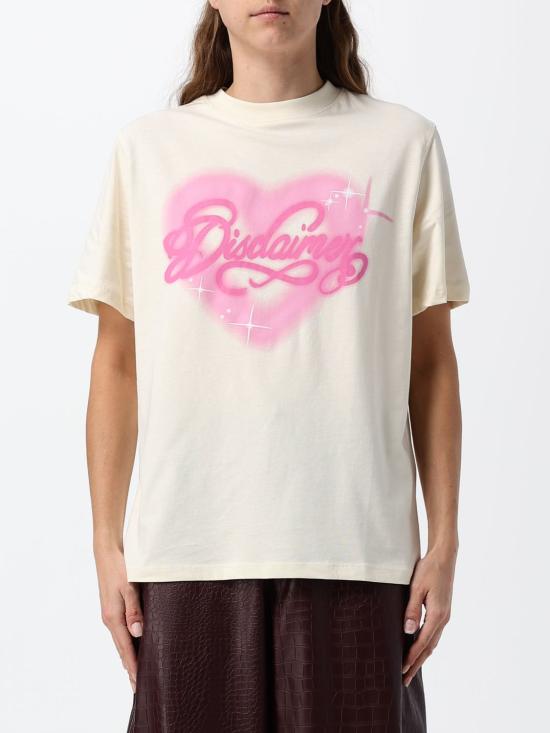 26FW 디스클레이머 반팔 티셔츠 55954 LATTE Yellow Cream