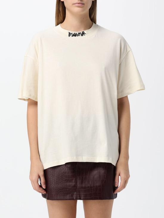 26FW 디스클레이머 반팔 티셔츠 55988 LATTE Yellow Cream