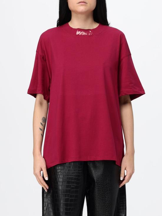 26FW 디스클레이머 반팔 티셔츠 55988 CHERRY Burgundy