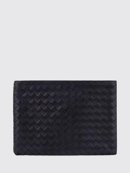 26FW 보테가베네타 인트레치아토 하프 지퍼 파우치 607479VCPQ5 1225 Black