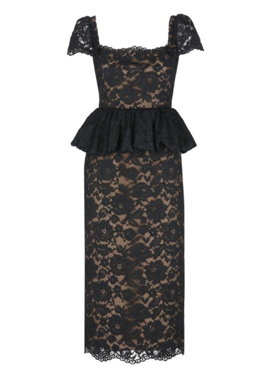 26FW 셀프 포트레이트 원피스 SC26029MABBLACK FINE LACE PEPLUMBLACK