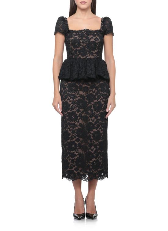 26FW 셀프 포트레이트 원피스 SC26029MABBLACK FINE LACE PEPLUMBLACK - SELF PORTRAIT