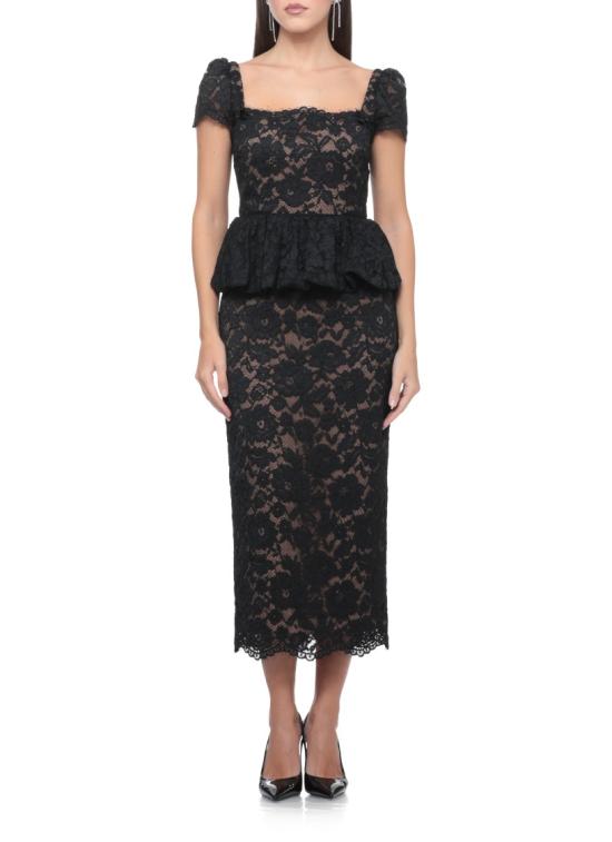26FW 셀프 포트레이트 원피스 SC26029MABBLACK FINE LACE PEPLUMBLACK - SELF PORTRAIT