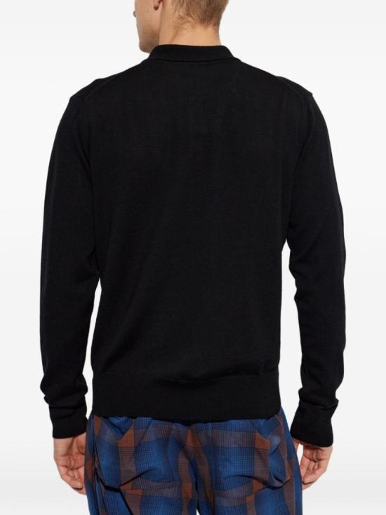 26FW 비비안웨스트우드 마크 롱 슬리브 폴로 니트 셔츠 2701003N Y005E N401 Black - VIVIENNE WESTWOOD