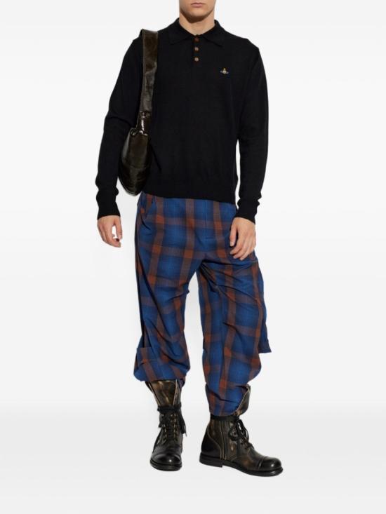 26FW 비비안웨스트우드 마크 롱 슬리브 폴로 니트 셔츠 2701003N Y005E N401 Black - VIVIENNE WESTWOOD