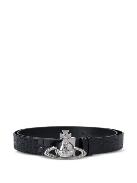 26FW 비비안웨스트우드 ORB 로고 가죽 벨트 82010087U L0098 N401 Black