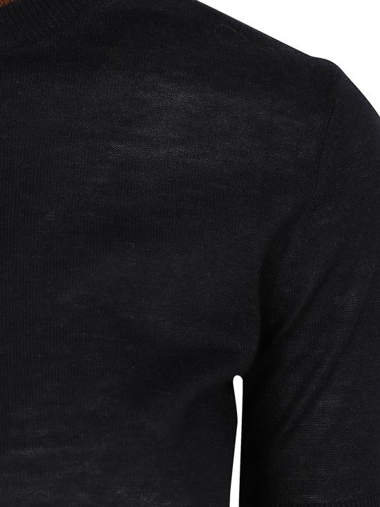 26FW 막스마라 콘트라스트 트리밍 실크 울 니트 콘트라스트 트리밍 실크 울 니트 2626366081600 014 Black - MAX MARA