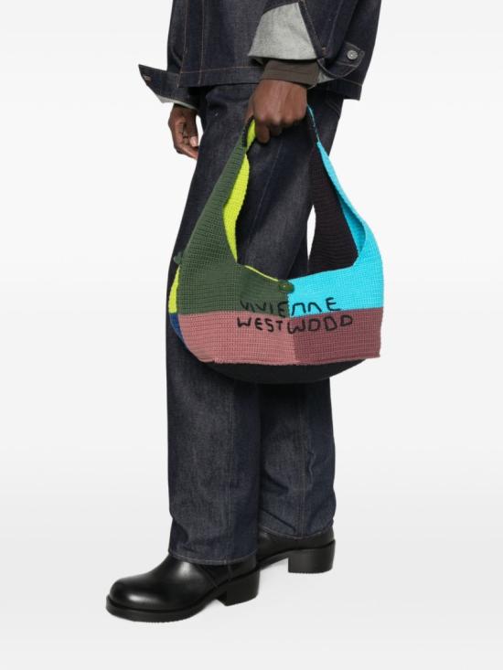 26FW 비비안웨스트우드 엘리 크로셰 패치워크 숄더백 46020019U K007P O105 Grey - VIVIENNE WESTWOOD