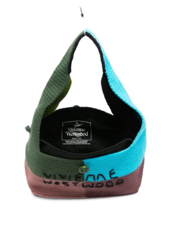 26FW 비비안웨스트우드 엘리 크로셰 패치워크 숄더백 46020019U K007P O105 Grey - VIVIENNE WESTWOOD