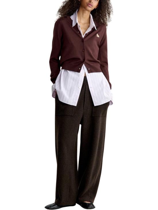 26FW 메종키츠네 베이비 폭스 메리노 레귤러 가디건 PW00502KT11810553 Brown - MAISON KITSUNE