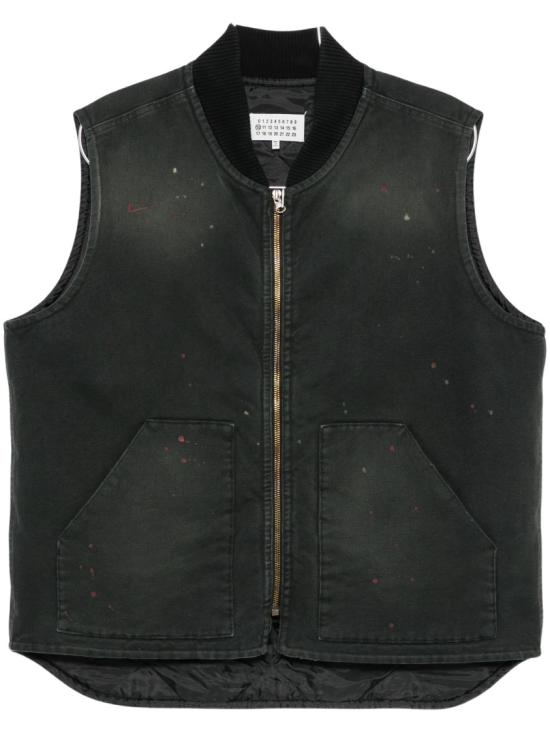 26FW 마르지엘라 페인트 이펙트 빈티지 베스트 S50FB0122M35926961 Black