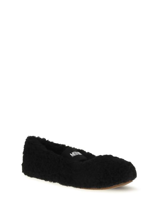 26FW 문부츠 시어링 퍼 발레리나 플랫슈즈 80D2400010 N001 BLACK - MOON BOOT