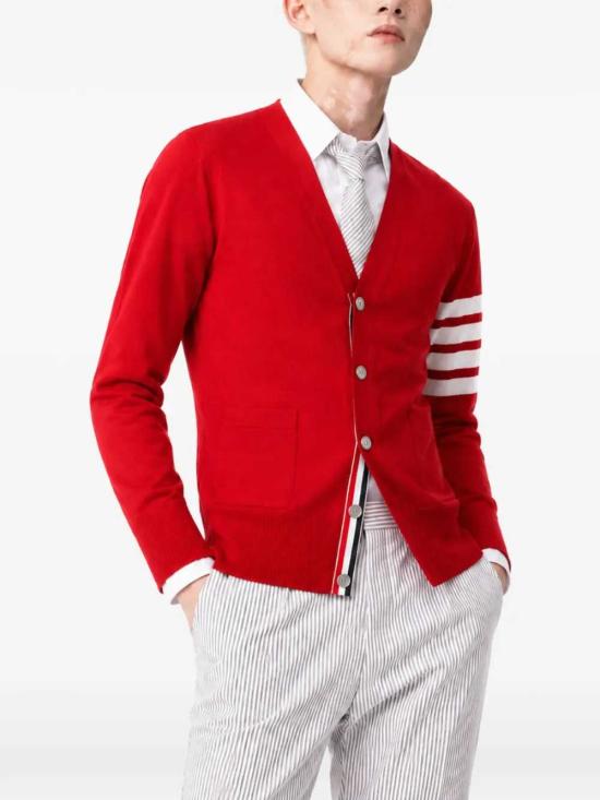 26FW 톰브라운 4바 서스테이너블 파인 메리노 울 클래식 가디건 MKC002AY1014 RED 600 - THOM BROWNE