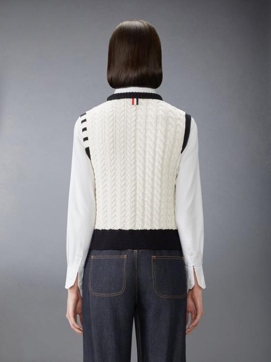 26FW 톰브라운 스웨터 FKV237AY1024 100 WHITE - THOM BROWNE