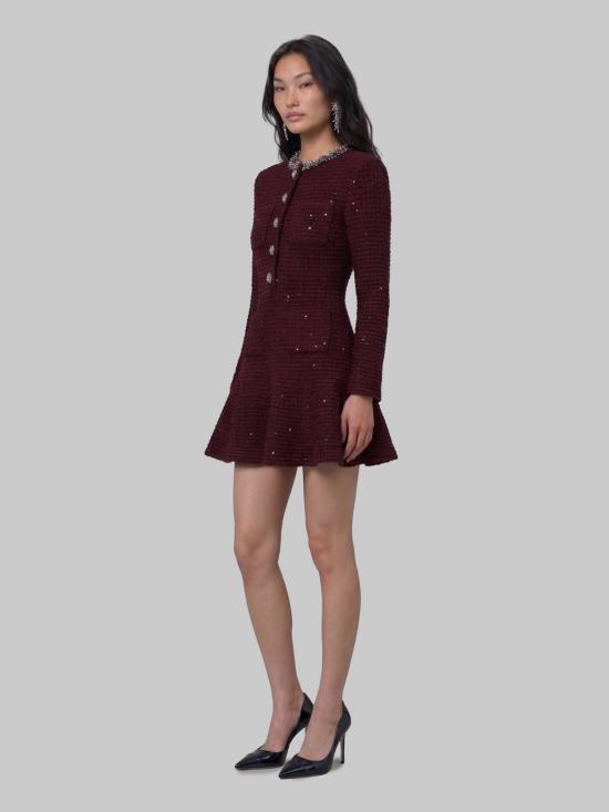 26FW 셀프 포트레이트 미디 원피스 SC26 152S BORDEAUX - SELF PORTRAIT