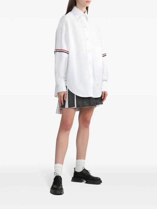 26FW 톰브라운 RWB 스트라이프 디테일 셔츠 FLL079EF0313 WHITE 100 - THOM BROWNE