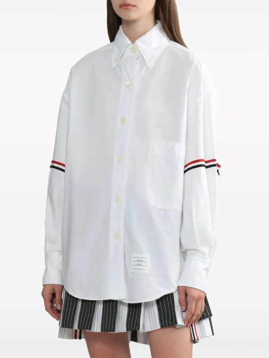 26FW 톰브라운 RWB 스트라이프 디테일 셔츠 FLL079EF0313 WHITE 100 - THOM BROWNE