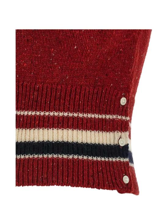 26FW 톰브라운 도니골 RWB 스트라이프 헥터 포인텔 베스트 FKV233AY1506 RED 600 - THOM BROWNE